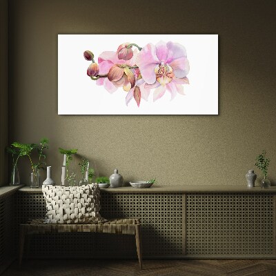 Orchid in pastel shades Glass art print