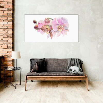Orchid in pastel shades Glass art print