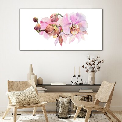 Orchid in pastel shades Glass art print