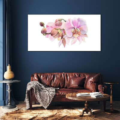 Orchid in pastel shades Glass art print