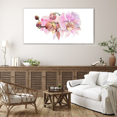 Orchid in pastel shades Glass art print