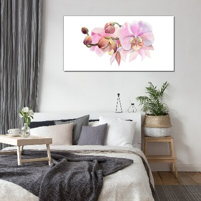 Orchid in pastel shades Glass art print