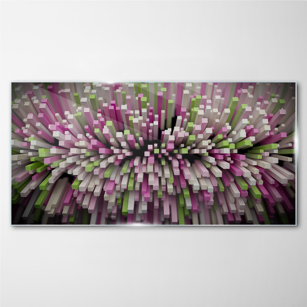 Geometric explosion of colors Wall art on glass