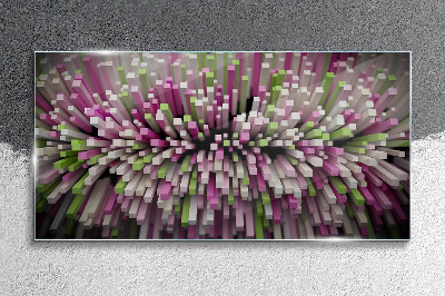 Geometric explosion of colors Wall art on glass