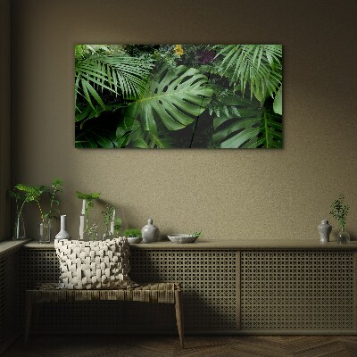 Tropical greenery in the depths of nature Glass art print