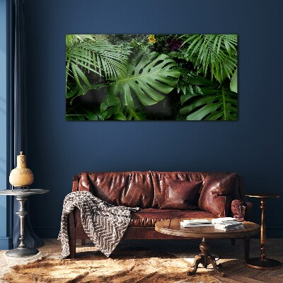 Tropical greenery in the depths of nature Glass art print
