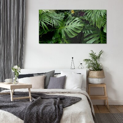 Tropical greenery in the depths of nature Glass art print