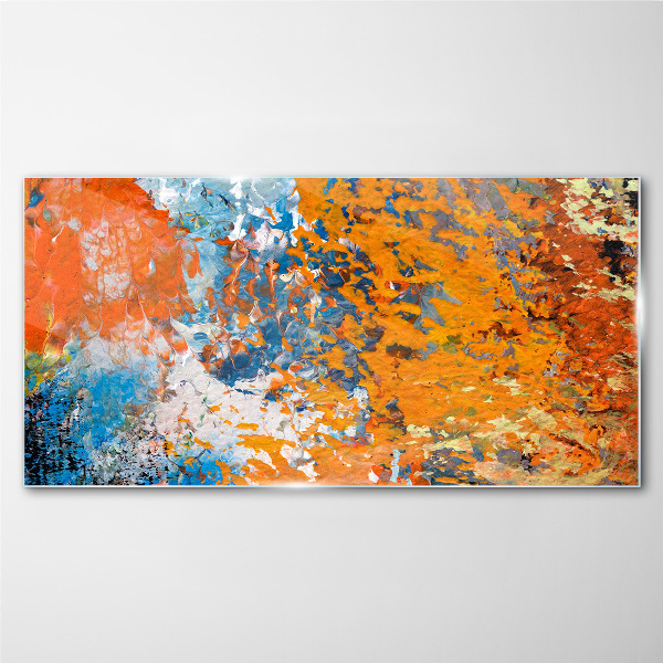 Dynamic colors in an abstract landscape Wall art on glass