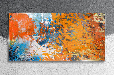Dynamic colors in an abstract landscape Wall art on glass