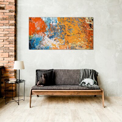 Dynamic colors in an abstract landscape Wall art on glass