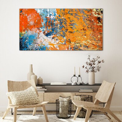 Dynamic colors in an abstract landscape Wall art on glass