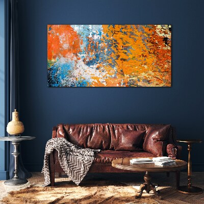 Dynamic colors in an abstract landscape Wall art on glass