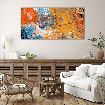 Dynamic colors in an abstract landscape Wall art on glass