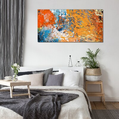 Dynamic colors in an abstract landscape Wall art on glass