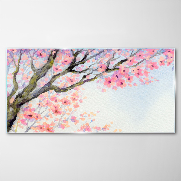 Spring flower landscape Glass art print