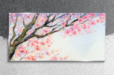 Spring flower landscape Glass art print