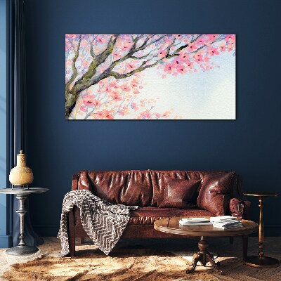 Spring flower landscape Glass art print