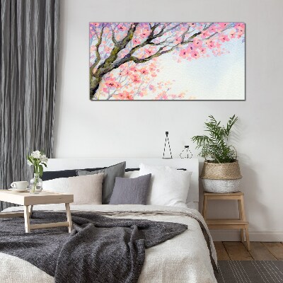 Spring flower landscape Glass art print