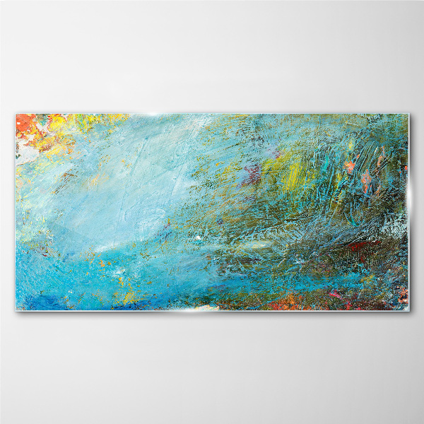 Abstract play of colors Wall art on glass