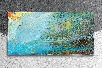 Abstract play of colors Wall art on glass
