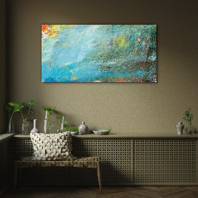 Abstract play of colors Wall art on glass