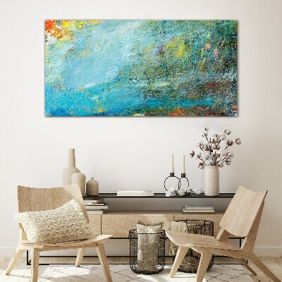 Abstract play of colors Wall art on glass