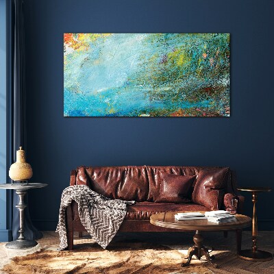 Abstract play of colors Wall art on glass