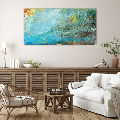 Abstract play of colors Wall art on glass