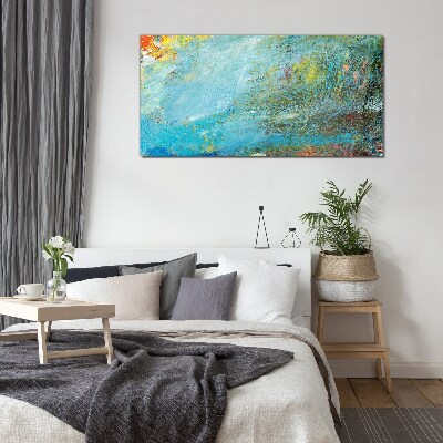 Abstract play of colors Wall art on glass