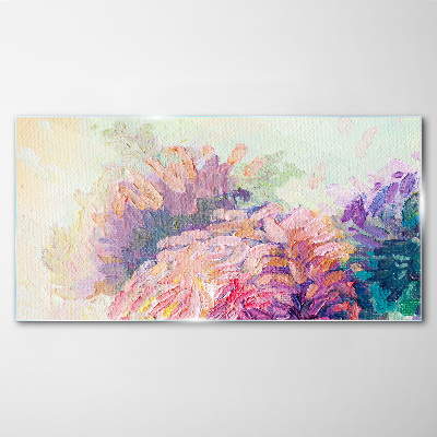 Abstract painting flowers Glass Wall Art