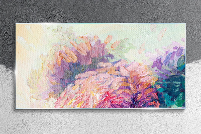Floral dreams in pastel tones Glass art print