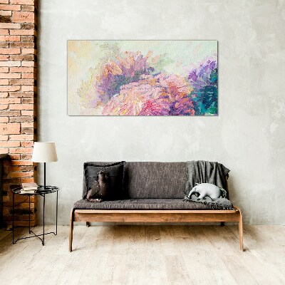 Floral dreams in pastel tones Glass art print