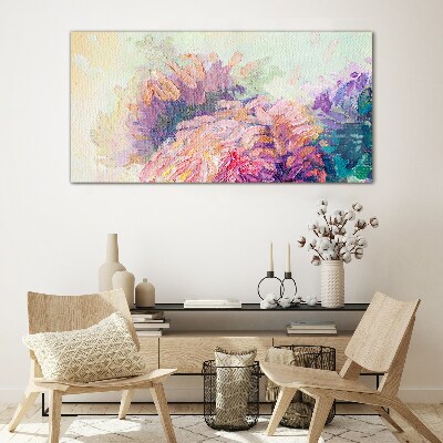 Abstract painting flowers Glass Wall Art