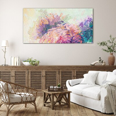 Abstract painting flowers Glass Wall Art