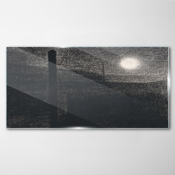 Sunset over the city Glass art print