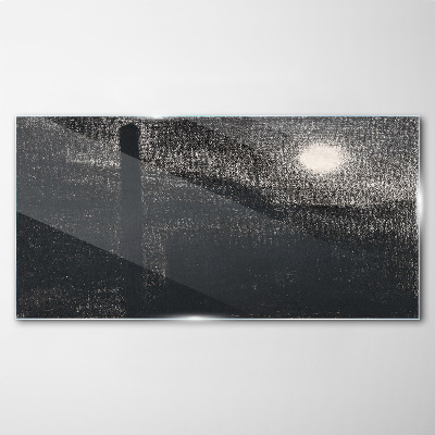 Sunset over the city Glass art print