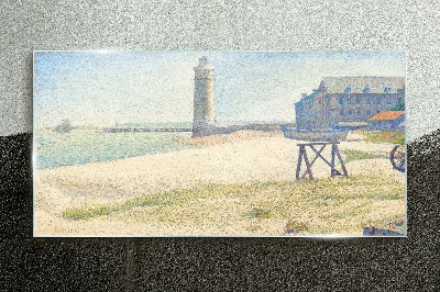 A lighthouse on the seashore Wall art on glass