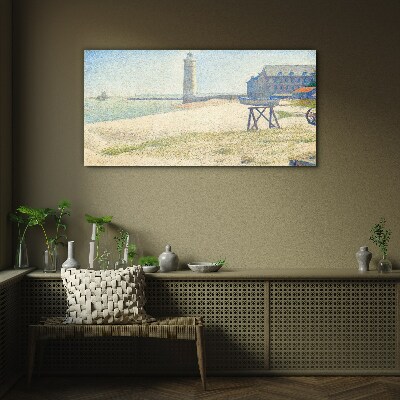 A lighthouse on the seashore Wall art on glass