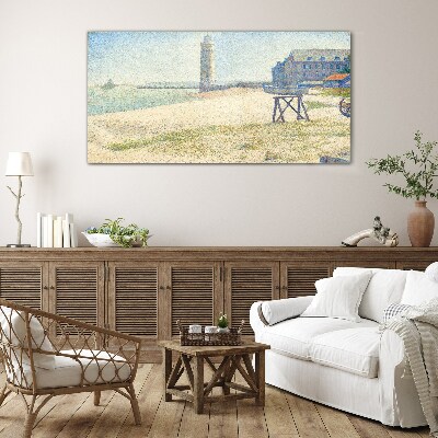 A lighthouse on the seashore Wall art on glass