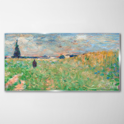 A walk among the greenery Glass art print
