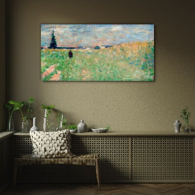 A walk among the greenery Glass art print