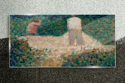Summer Garden Meeting Wall art on glass