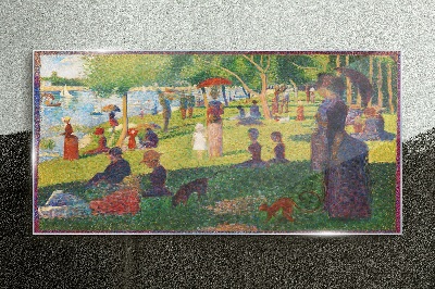A summer day at the lake Wall art on glass