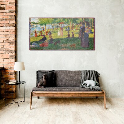 A summer day at the lake Wall art on glass