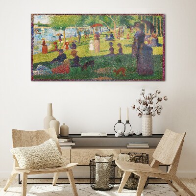 A summer day at the lake Wall art on glass