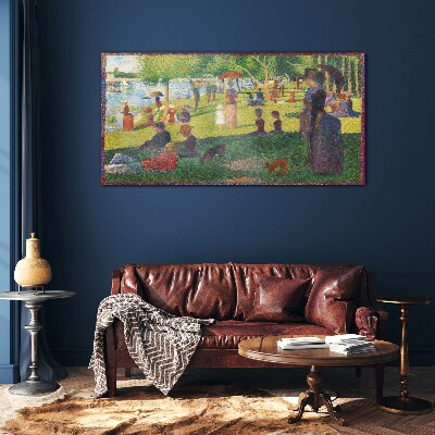 A summer day at the lake Wall art on glass