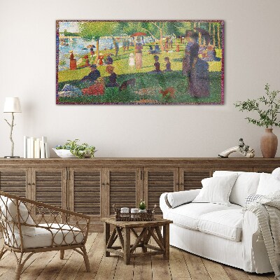 A summer day at the lake Wall art on glass