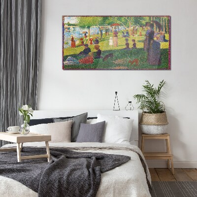 A summer day at the lake Wall art on glass