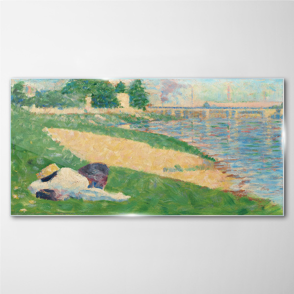 Summer laziness by the water Wall art on glass