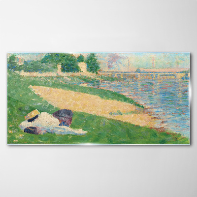 Summer laziness by the water Wall art on glass